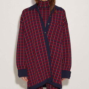NWT Simon Miller Red Check‎ Blaz Oversized Jacket S